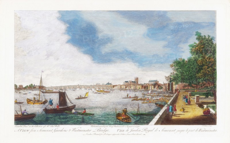 A View From Somerset Gardens to Westminster Bridge.