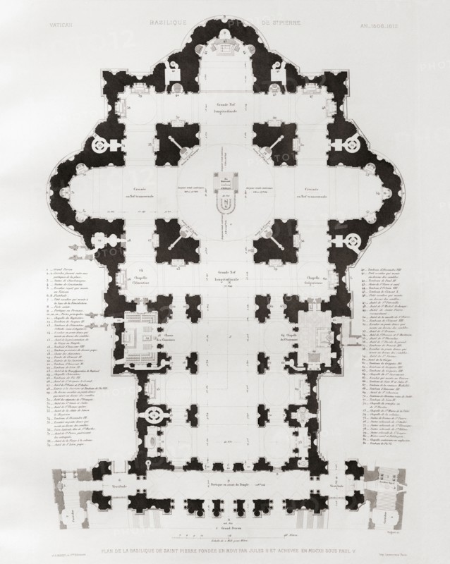 Ground plan of St. Peter's basilica.