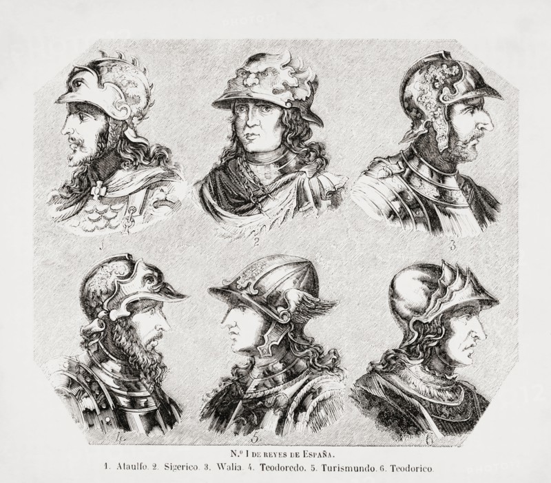 Six Visigoth kings of Spain.