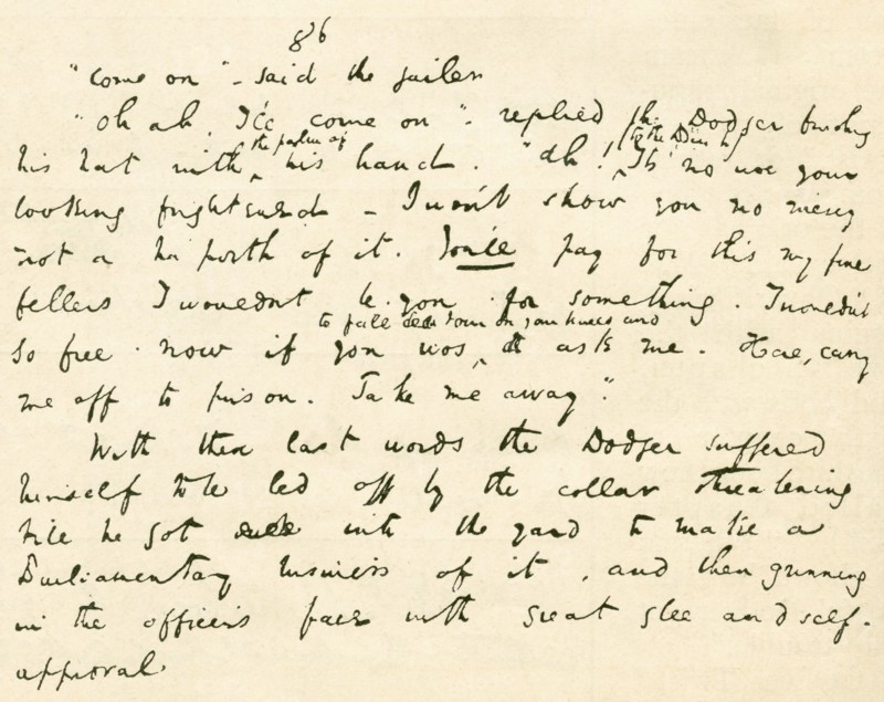 From the original manuscript of Oliver Twist by Charles Dickens.