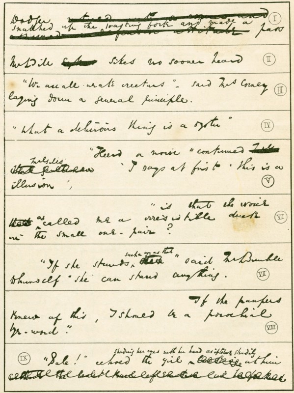 From the manuscript of Oliver Twist by Charles Dickens.