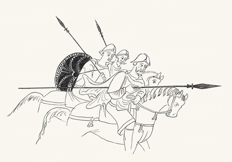 Reproduction of a miniature found in the Codex Aureus or Golden Book.
