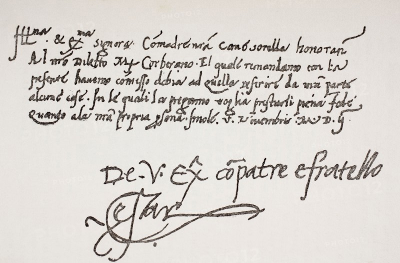 Autograph letter of Cesare Borgia.