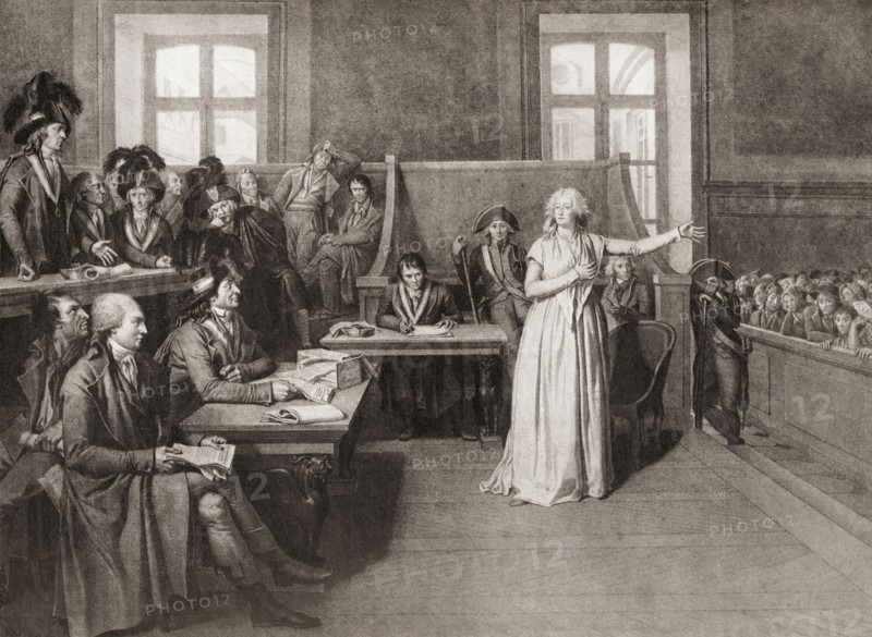 The trial of Marie-Antoinette before the French Revolutionary Tribunal.
