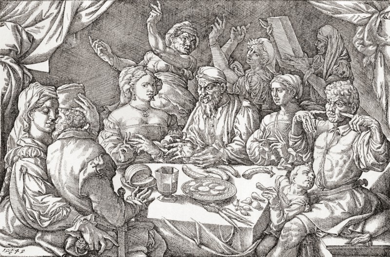 Coarse behaviour at the dining table during the Renaissance period.