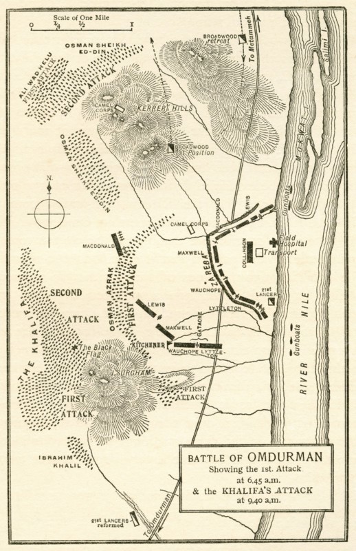 Map of the Battle of Omdurman.