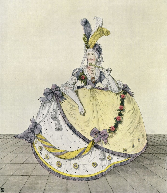 Lady in a ball gown at the English court.