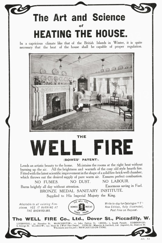 Early 20th Century Advertisement For The Well Fire.
