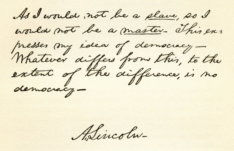 Handwriting And Signature Of Abraham Lincoln.