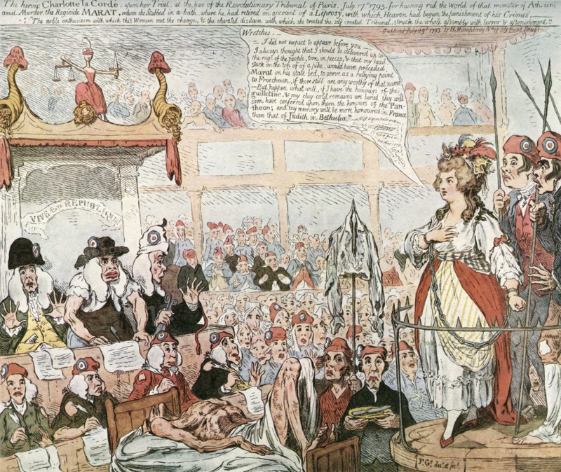 The trial of Charlotte Corday.