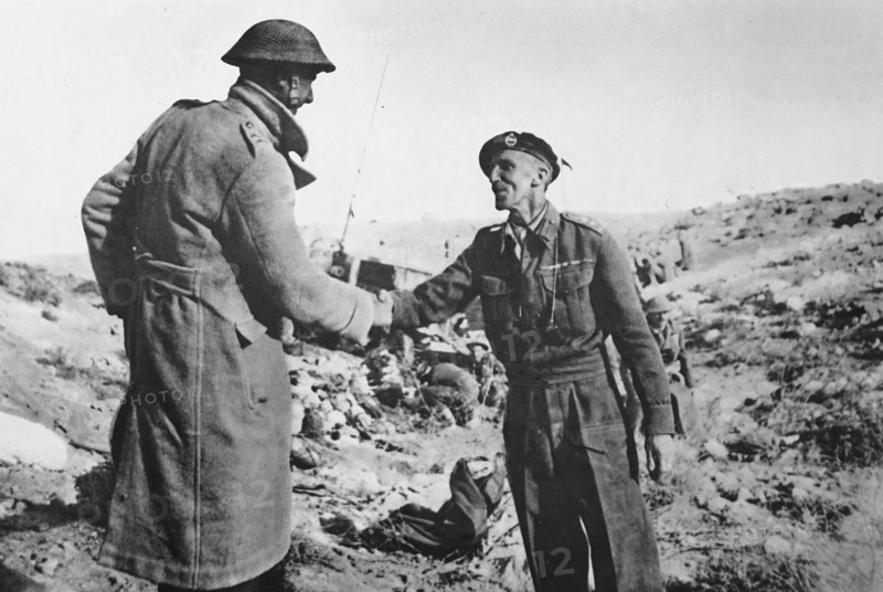 British and New Zealand cammanders meet at the first closing of the Robruk-Sidi rezegh corridor.