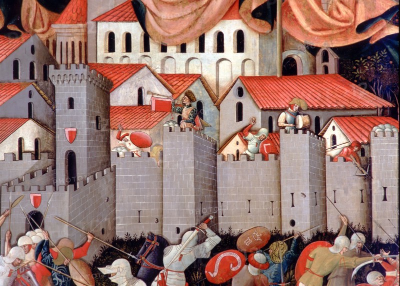 Nicola da Siena, S. Andrea and the battle between Ginesini and Fermani, around 1463