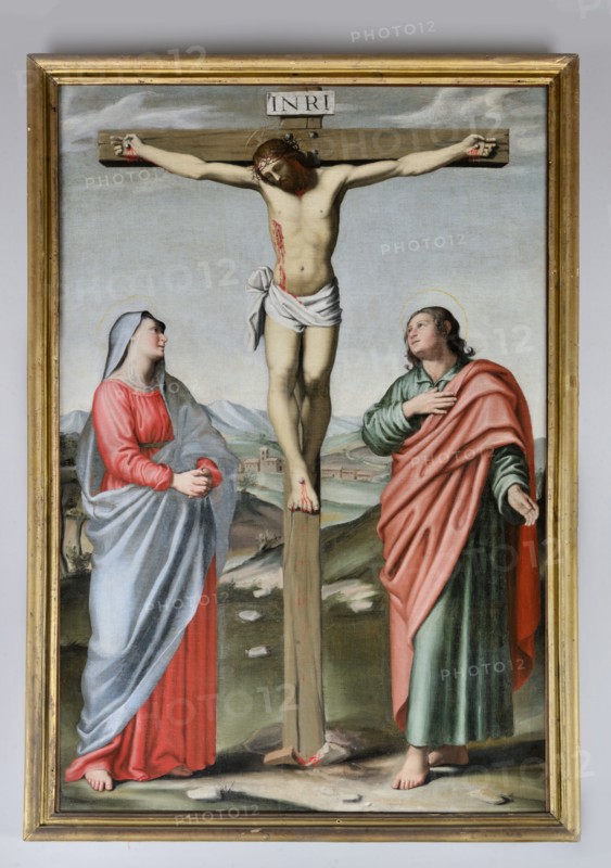 Giovan Battista Salvi, Crucifixion with the Madonna and Saint John the Evangelist