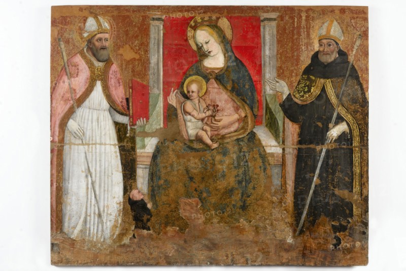 Pietro Paolo Agabiti, Madonna with Child and two Bishop Saints. first half of the 16th century
