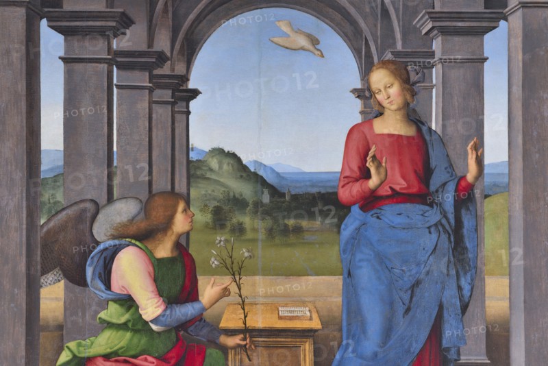 Pietro Vannucci known as Il Perugino, Annunciation, oil on panel, 1488-89