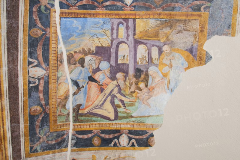 Nativity and Adoration of the Magi (detached fresco) by Francesco De Magistris
