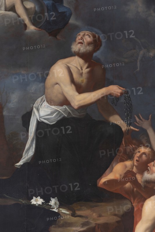 School of Cristoforo Roncalli, known as Pomarancio, San Nicola da Tolentino intercedes for the souls in purgatory. First half of the 17th century, oil on canvas