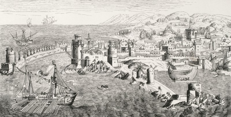 Plan of the Island of Rhodes in the 15th century
