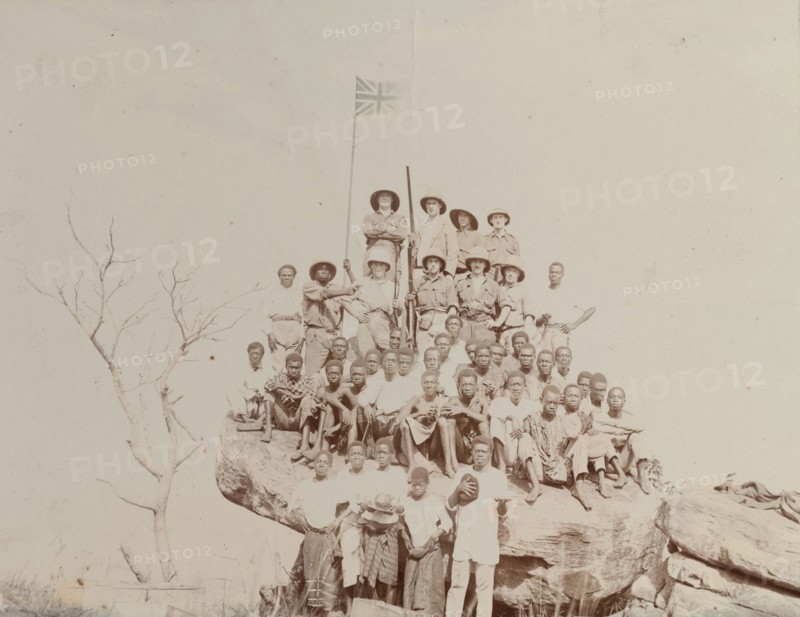 Millers employees under the Union Jack