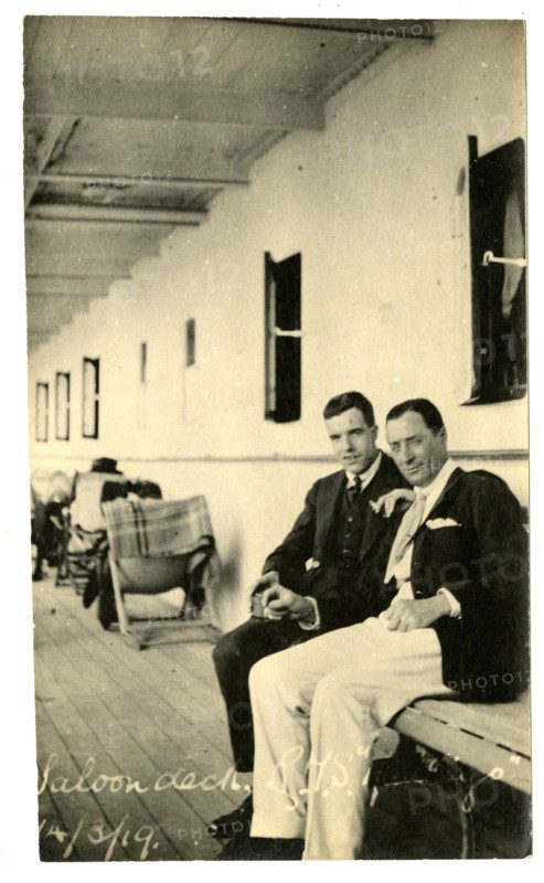 Alfred Tamlin with fellow ship's passenger