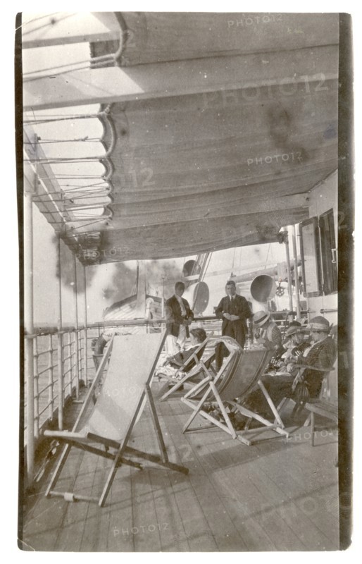 Alfred Tamlin on the deck of a ship
