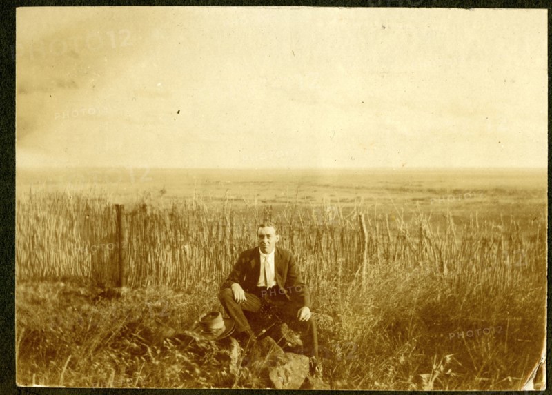 Bertie Rand in a rickshaw, Durban