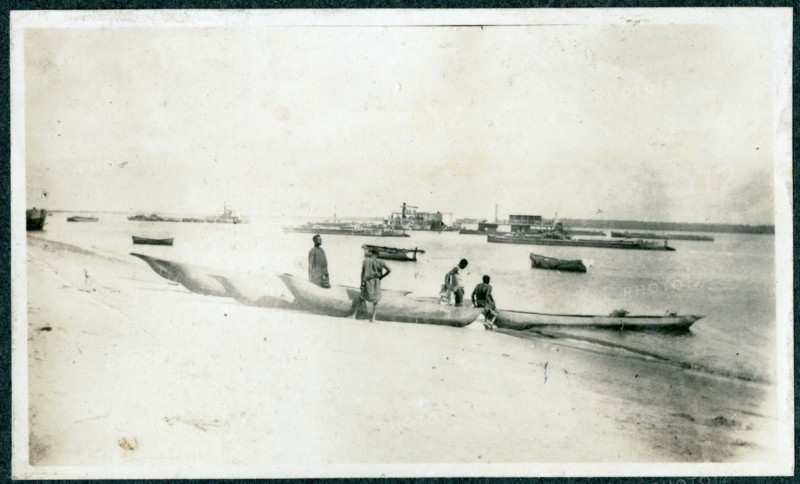 Canoes on the beach at Chinde