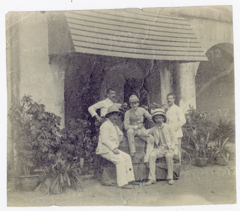 Group portrait of five European men