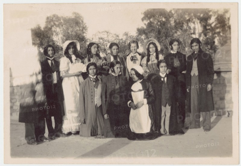 Young people taking part in a play, Queen Mary's College, Lahore