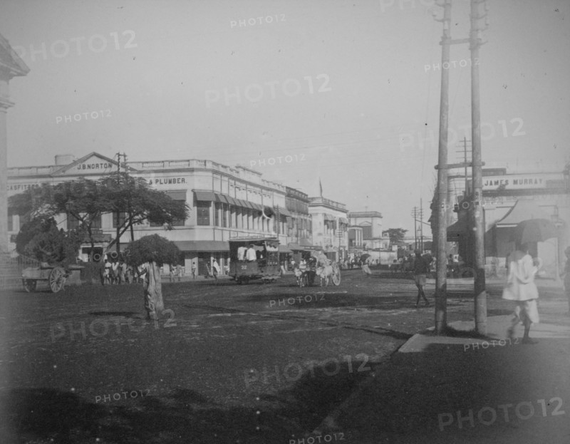 Street in Calcutta showing colonial buildings