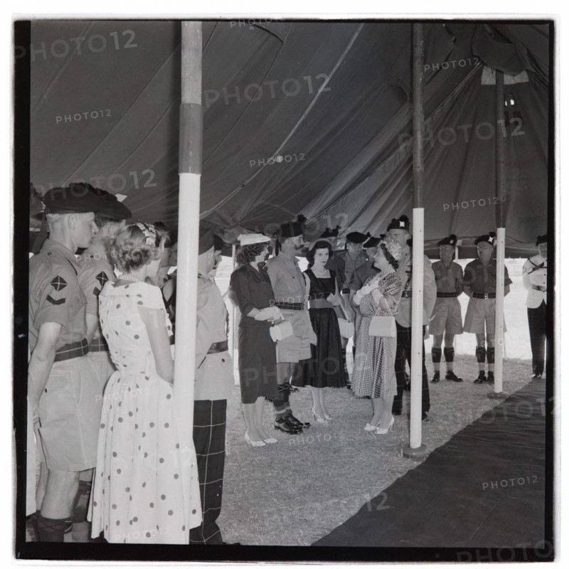 HM the Queen Mother at Cameronians (Scottish Rifles) Camp, Nairobi