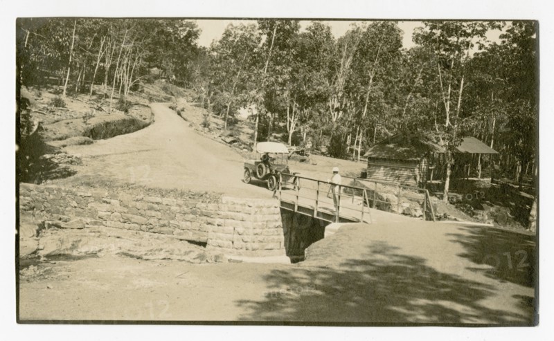 View of road with bridge and car