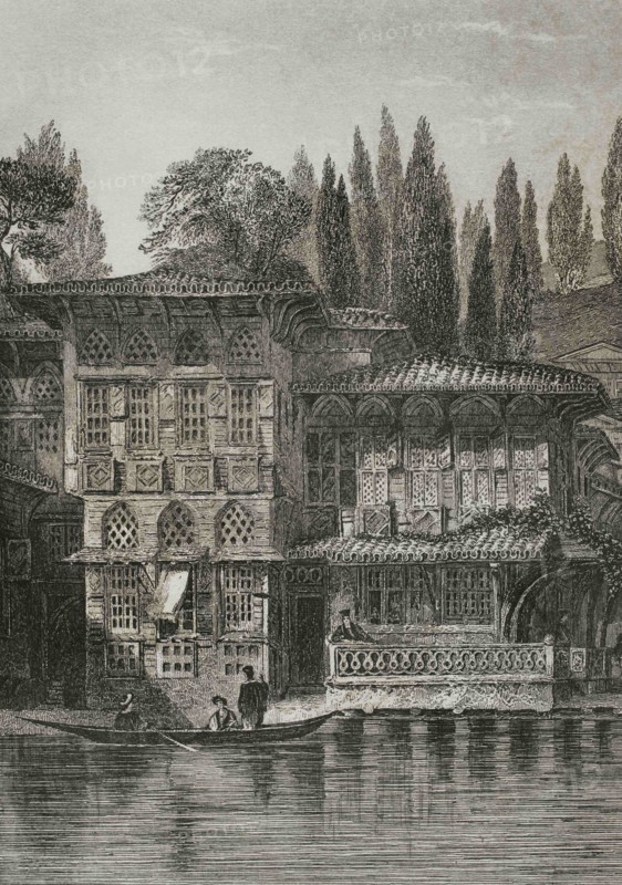 Ottoman Empire. Turkey. Constantinople (today Istanbul). Greek Priest's house, near Yeni-kuey, on the Bosphorus. Engraving by Lemaitre, Danvin and Lepetit. Historia de Turquia by Joseph Marie Jouannin (1783-1844) and Jules Van Gaver, 1840.