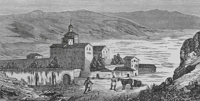 Spain, province of Valencia. Porta Coeli Charterhouse. Carthusian monastery founded in 1272 by Andreu d'Albalat, confessor to King Jaume I. Engraving by Sierra, 19th century. Cronica General de España. Historia Ilustrada y Descriptiva de sus Provincias. Tomo Valencia, 1867.