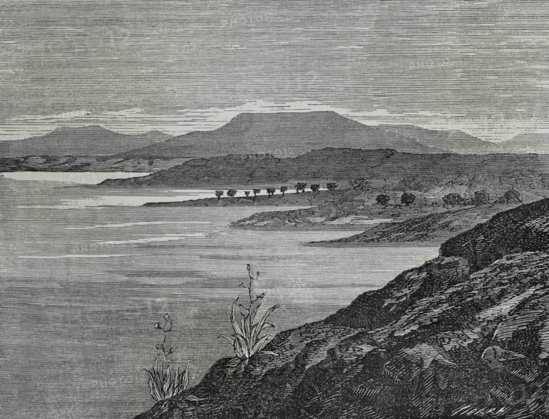 Spain, Valencia province. The Albufera lagoon. Engraving by Sierra, 19th century. Cronica General de España. Historia Ilustrada y Descriptiva de sus Provincias. Valencia, 1867.