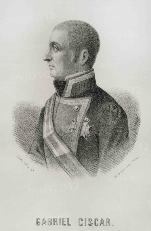 Gabriel Ciscar y Ciscar (1760-1829). Spanish mariner, scientist and politician. Portrait. Illustration by Llanta, 19th century. Cronica General de España. Historia Ilustrada y Descriptiva de sus Provincias. Valencia, 1867.
