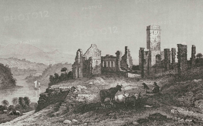 History of the United States. Ruins of Fort Ticonderoga. State of New York. Built by the French in 1755 and captured by the British in 1759. Famous for the surprise attack on the English on 10 May 1775. Engraving by Milbert. Panorama Universal. History of the United States of America, from 1st edition of Jean B.G. Roux de Rochelle's Etats-Unis d'Amérique in 1837. Spanish edition, printed in Barcelona, 1850.