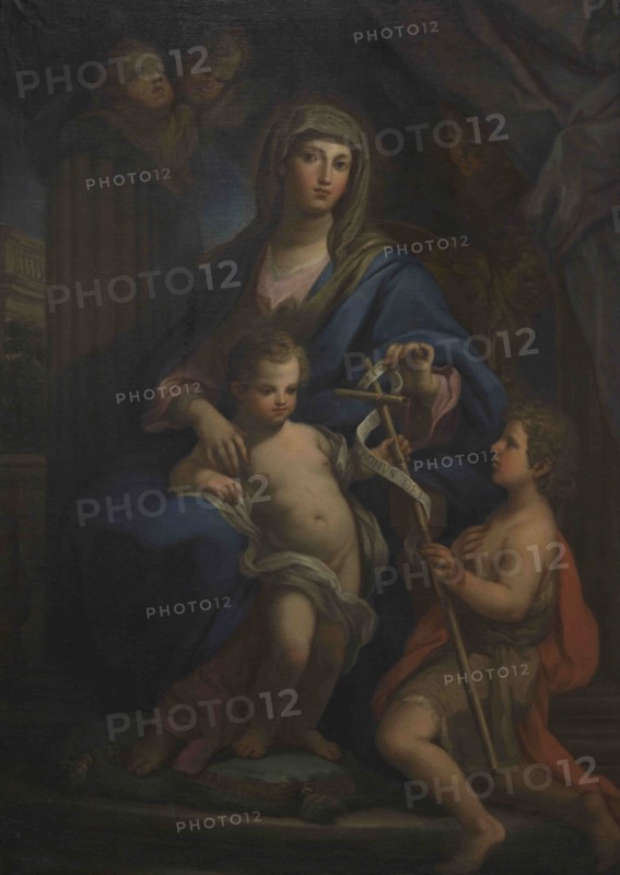 Sebastiano Conca (1680-1764). Italian painter. Madonna and Child with the young Saint John the Baptist. National Museum of Fine Arts. Valletta. Malta.