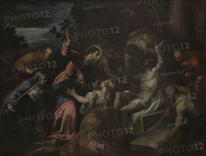 Andrea Vicentino (1539-1614). Italian painter. The Raising of Lazarus, c. 1600. Oil on canvas, 114 x 146 cm. National Museum of Fine Arts. Valletta. Malta.