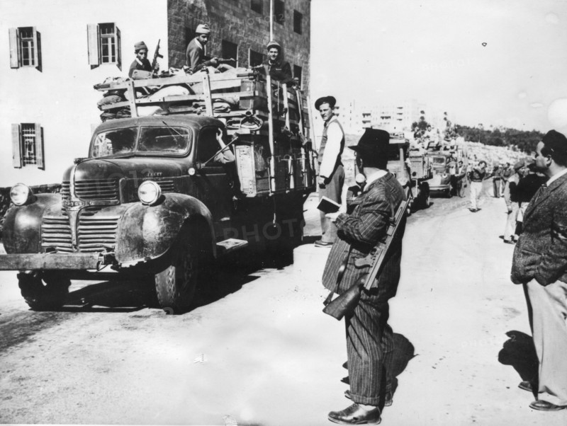 The first major food convoy, since the Haganah cleared the Jaerusalem – Tel Aviv road, arrives in Jerusalem