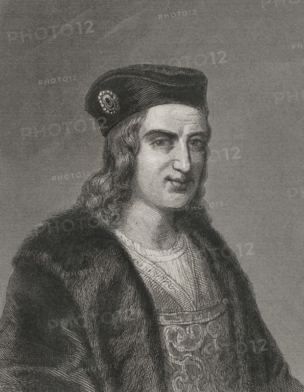 Gonzalo Fernández de Cordoba (1453-1515), called "El Gran Capitan" ("The Great Captain)". Spanish general. Portrait. Engraving by Geoffroy. "Historia Universal", by César Cantú. Volume IV, 1856.
