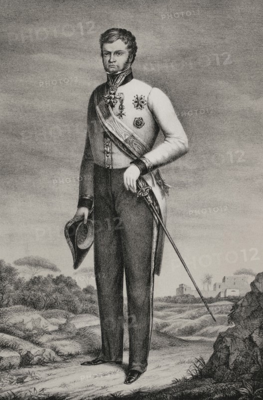Leopold II (1797-1870). Grand Duke of Tuscany (1824-1859). Portrait. Drawing by M. Iglesias. Lithography by J. Donon. ""Reyes Contemporaneos"" (Contemporary Kings). Volume II. Published in Madrid, 1852.