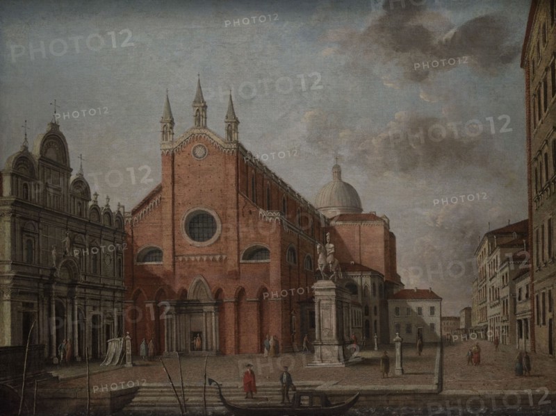 Carl Traugott Fechhelm (1748-1819). German painter. Campo Santi Giovanni e Paolo, Venice. Late 18th century. Oil on canvas (90,3 x 120,3 cm). Latvian National Museum of Art. Riga, Latvia.