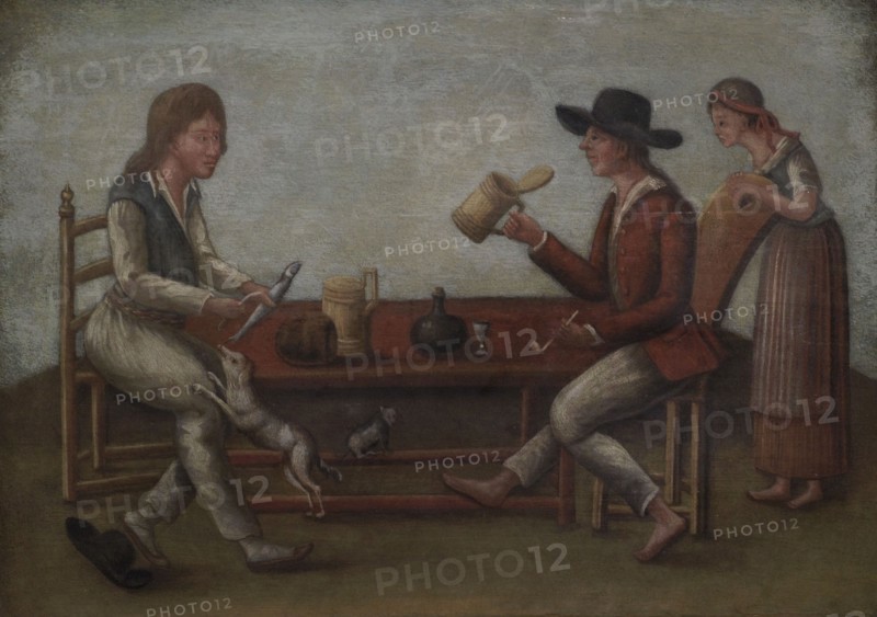 Unknown artist. Look here, This is how we Live!, 1813. Oil on wood (37,5 x 54 cm). Latvian National Museum of Art. Riga, Latvia.