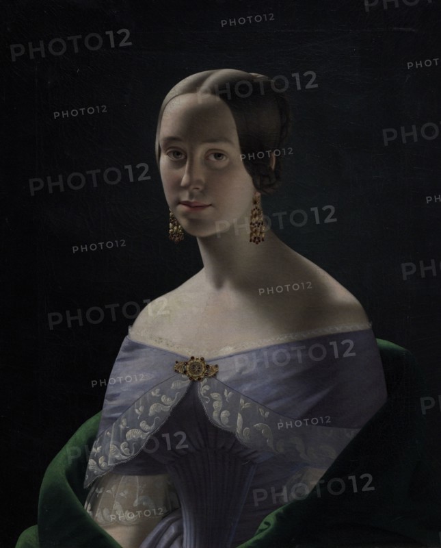 Johann Nepomuk Hueber (1802-1885). Austrian painter. Portrait of a Woman, 1845. Oil on canvas (66 x 86,5 cm). Latvian National Museum of Art. Riga, Latvia.