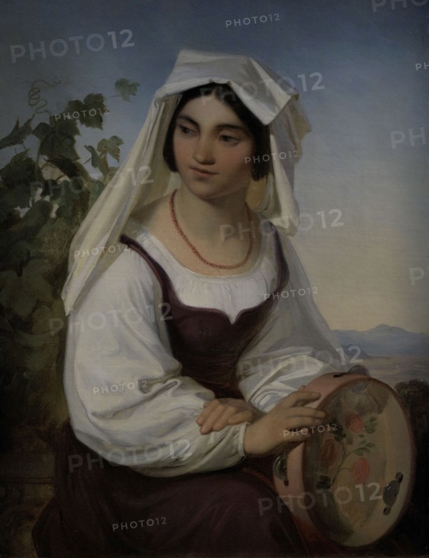 Alexander Heubel (1813-1847). Latvian painter. Italian Woman from Albano, 1840s. Oil on canvas (66,5 x 86,5 cm). Latvian National Museum of Art. Riga, Latvia.