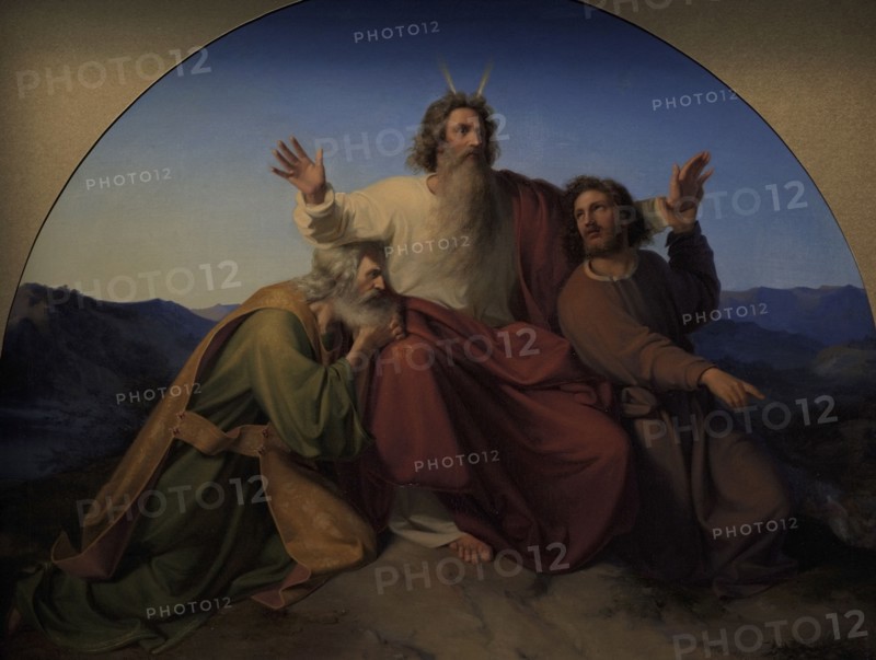 Alexander Heubel (1813-1847). Latvian painter. Moses, Aaron and Hur, 1837. Oil on canvas (66 x 86,5 cm). Latvian National Museum of Art. Riga, Latvia.