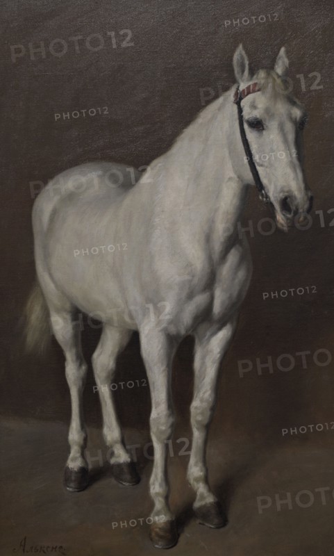 Adams Alksnis (1864-1897). Latvian painter. White Horse, ca. 1890. Oil on canvas (101,5 x 62,5 cm). Latvian National Museum of Art. Riga, Latvia.