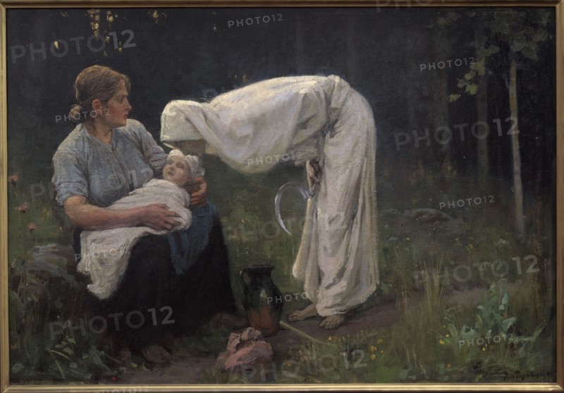 Janis Rozentals (1866-1916). Latvian painter. Death, 1897. Oil on canvas (69 x 98 cm). Latvian National Museum of Art. Riga, Latvia.