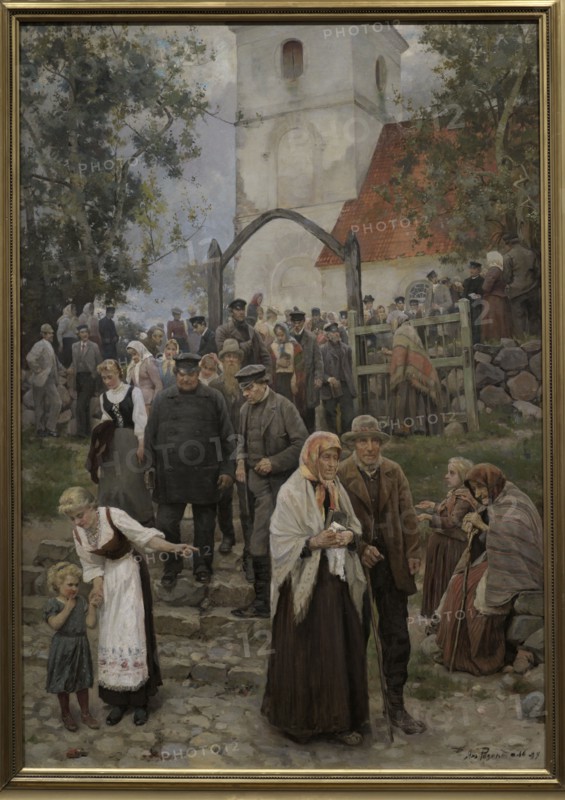 Janis Rozentals (1866-1916). Latvian painter. Coming from Church (After the Service), 1894. Oil on canvas (175 x 103 cm). Latvian National Museum of Art. Riga, Latvia.